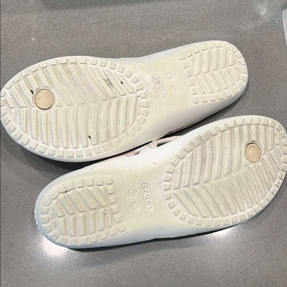 CROCS White Flip Flop Sandals - Picture 7 of 12